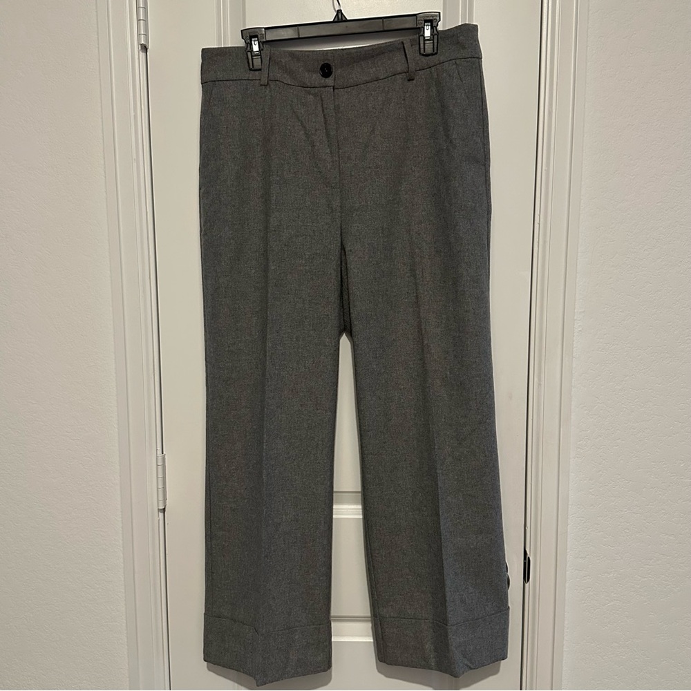 Loft Womens Gray Wool Blend Trousers Size 12